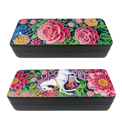 2Pcs Diamond Painting Eyeglasses Case Glasses Storage Case for Friends Gift