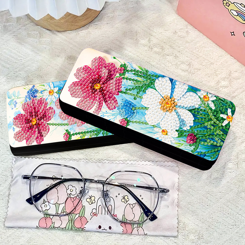 2Pcs Diamond Painting Eyeglasses Case Glasses Storage Case for Friends Gift