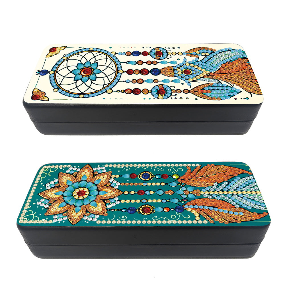 2Pcs Diamond Painting Eyeglasses Case Glasses Storage Case for Friends Gift