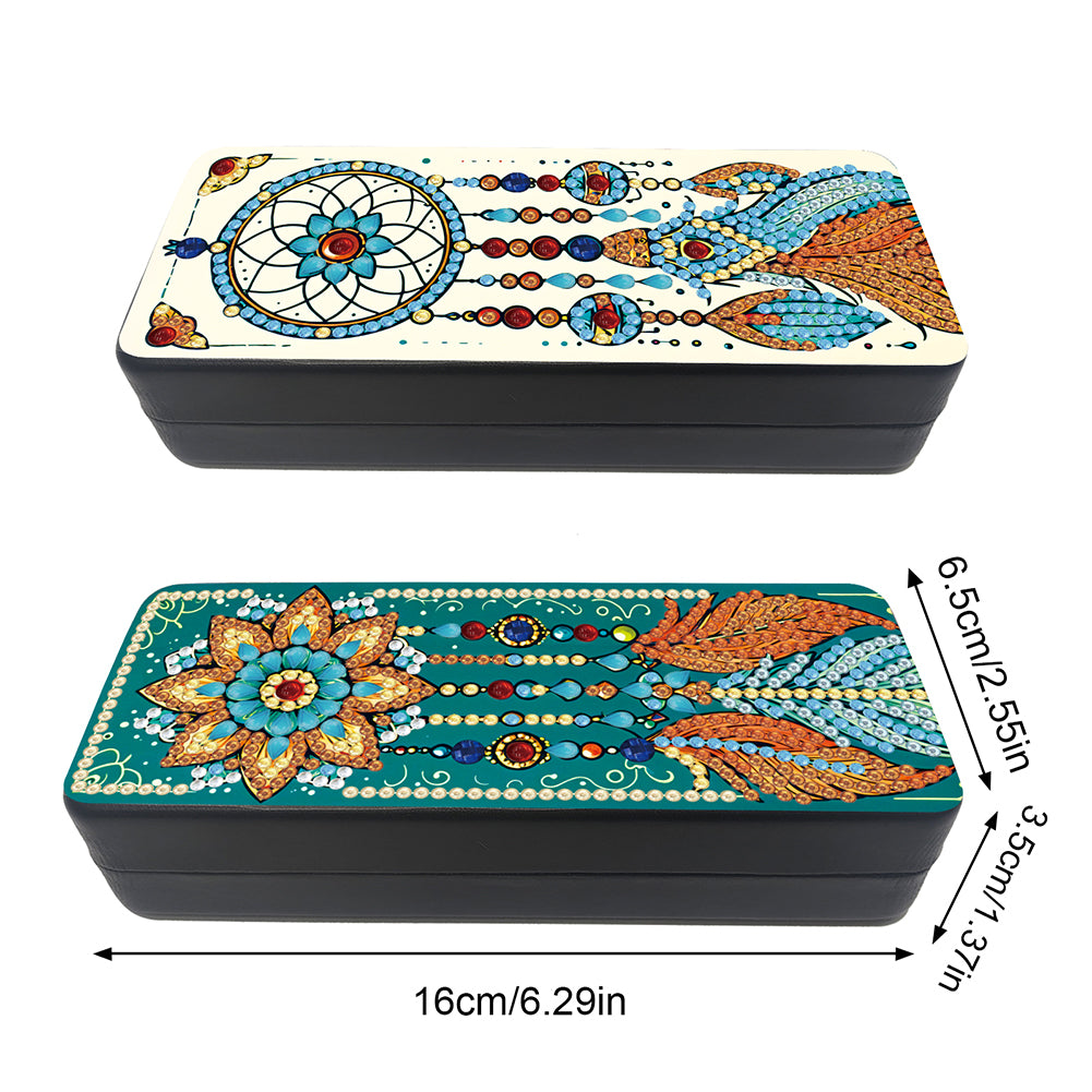 2Pcs Diamond Painting Eyeglasses Case Glasses Storage Case for Friends Gift