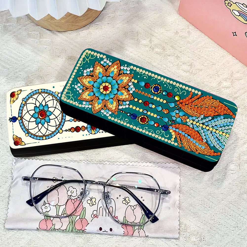 2Pcs Diamond Painting Eyeglasses Case Glasses Storage Case for Friends Gift