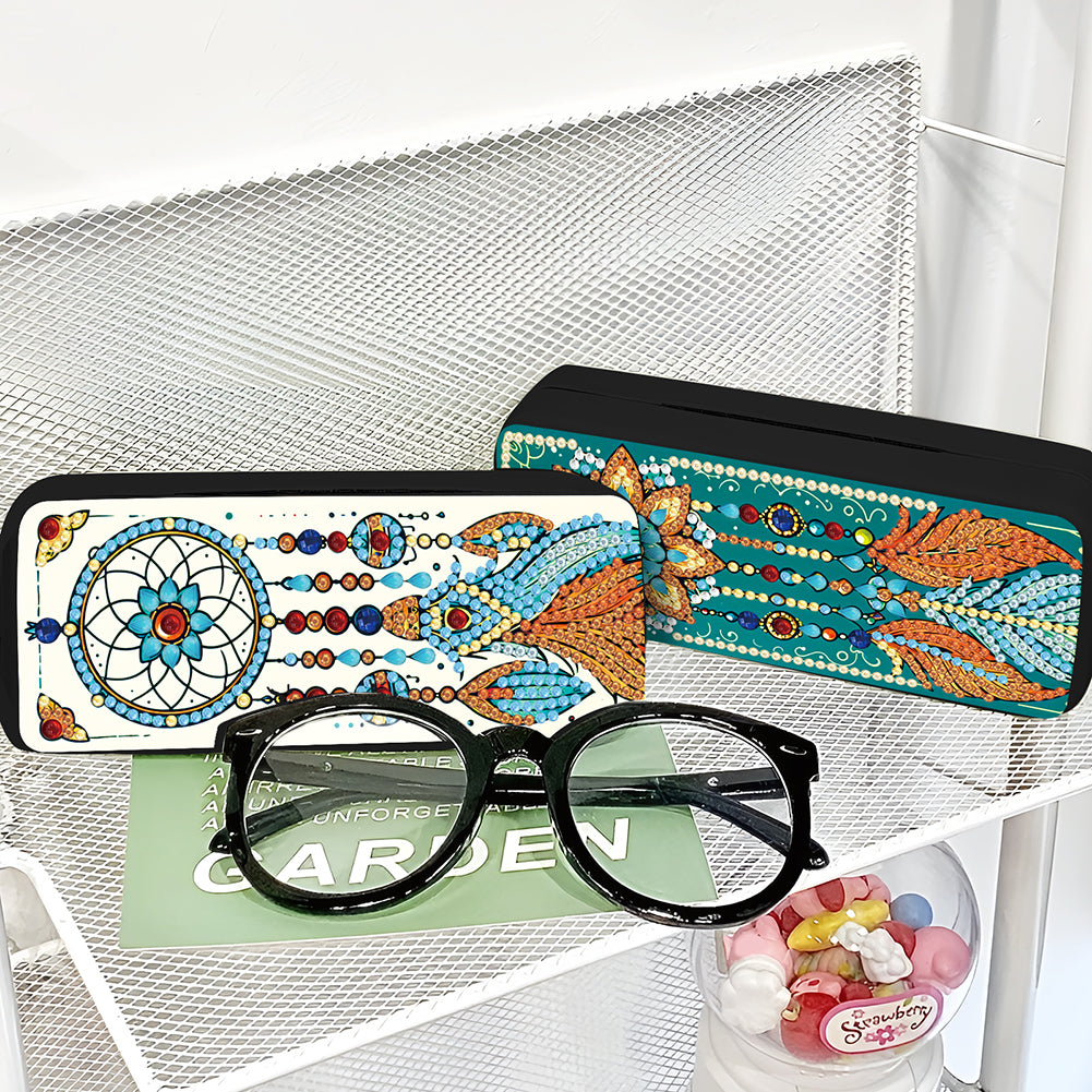 2Pcs Diamond Painting Eyeglasses Case Glasses Storage Case for Friends Gift