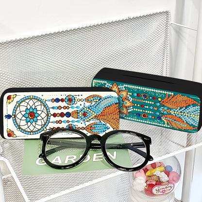 2Pcs Diamond Painting Eyeglasses Case Glasses Storage Case for Friends Gift