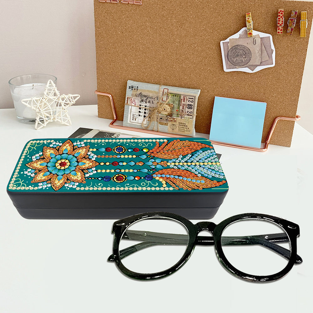 2Pcs Diamond Painting Eyeglasses Case Glasses Storage Case for Friends Gift