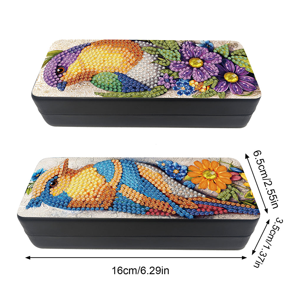 2Pcs Diamond Painting Eyeglasses Case Glasses Storage Case for Friends Gift