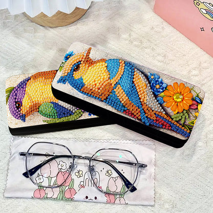 2Pcs Diamond Painting Eyeglasses Case Glasses Storage Case for Friends Gift