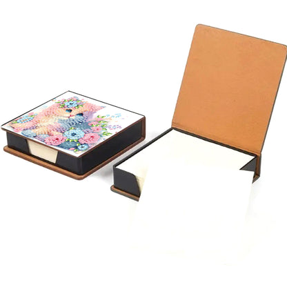 Cross Leather Diamond Art Note Box with 160 Sheets of Paper for Adults Beginners