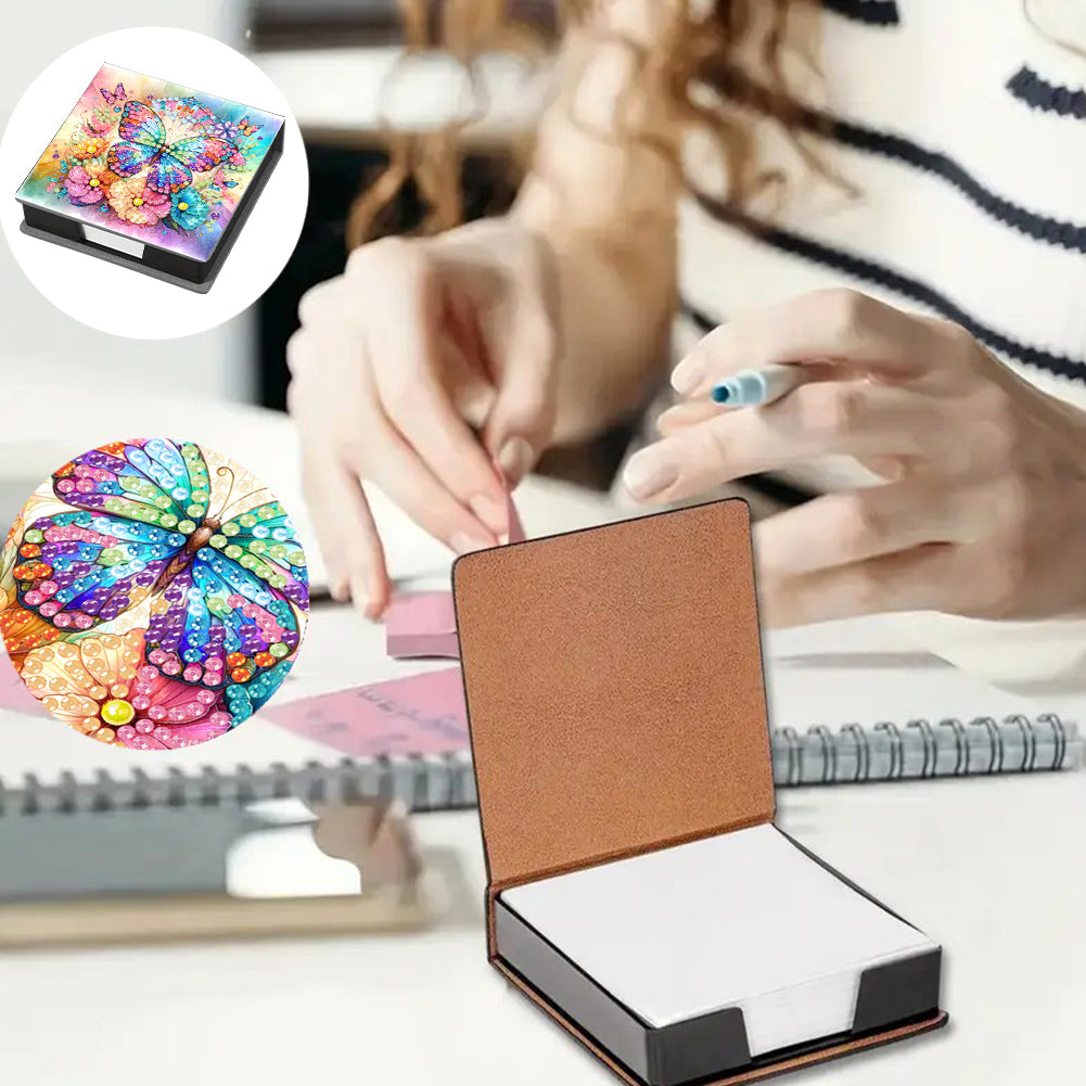 Cross Leather Diamond Art Note Box with 160 Sheets of Paper for Adults Beginners