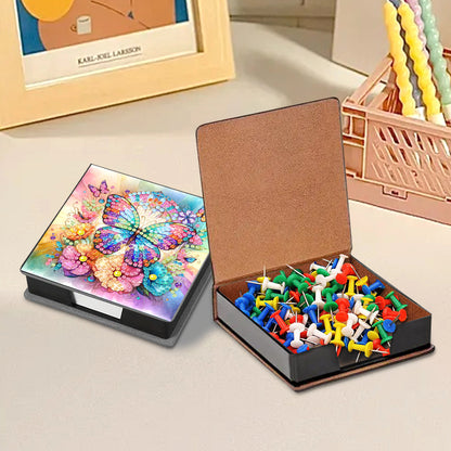 Cross Leather Diamond Art Note Box with 160 Sheets of Paper for Adults Beginners