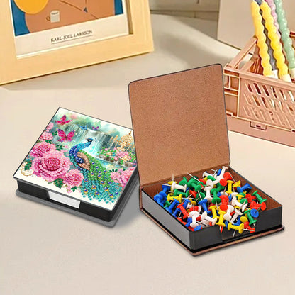 Cross Leather Diamond Art Note Box with 160 Sheets of Paper for Adults Beginners
