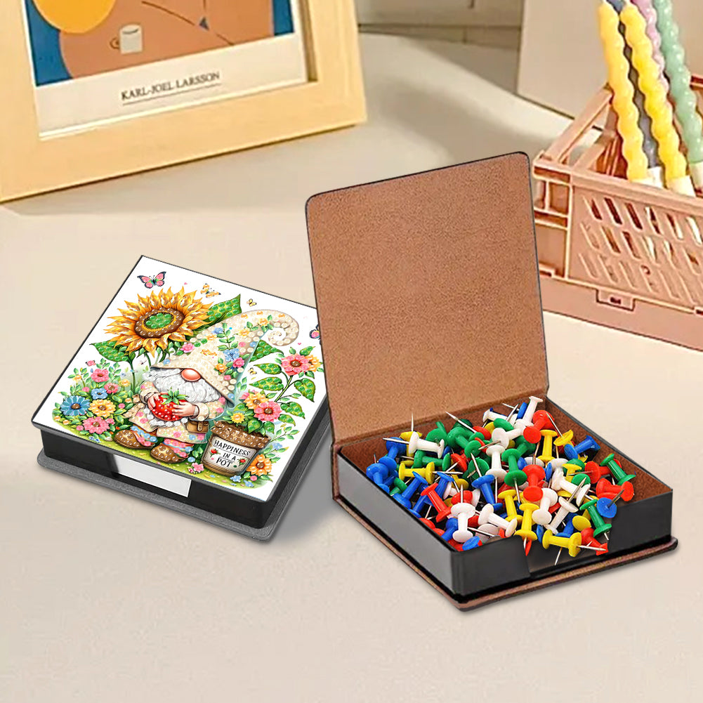 Cross Leather Diamond Art Note Box with 160 Sheets of Paper for Adults Beginners