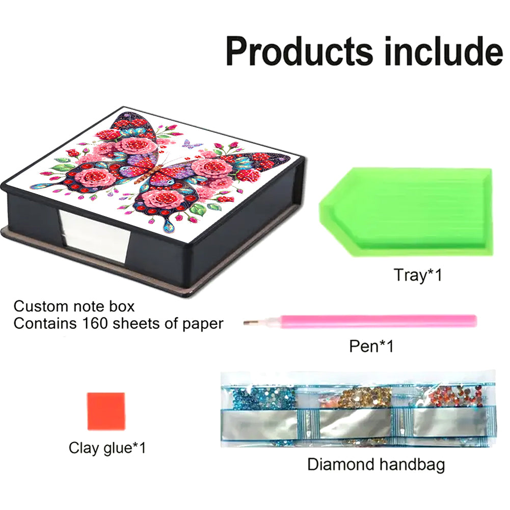 Cross Leather Diamond Art Note Box with 160 Sheets of Paper for Adults Beginners
