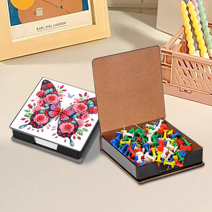 Cross Leather Diamond Art Note Box with 160 Sheets of Paper for Adults Beginners