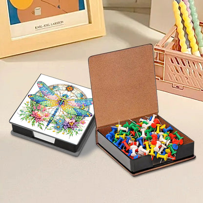 Cross Leather Diamond Art Note Box with 160 Sheets of Paper for Adults Beginners