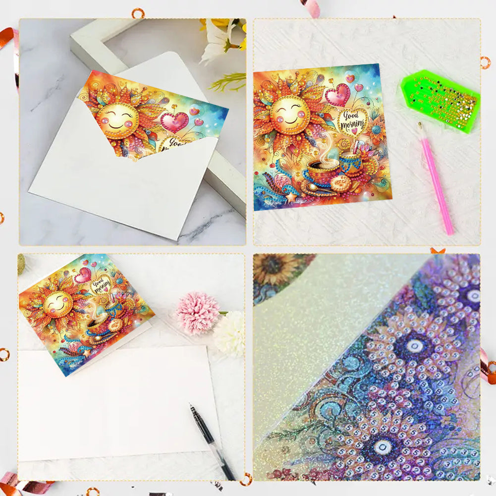 6pcs Diamond Painting Greeting Cards DIY Handmade Diamond Art Cards for Adults