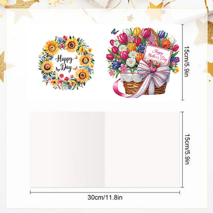 6pcs Diamond Painting Greeting Cards DIY Handmade Diamond Art Cards for Adults