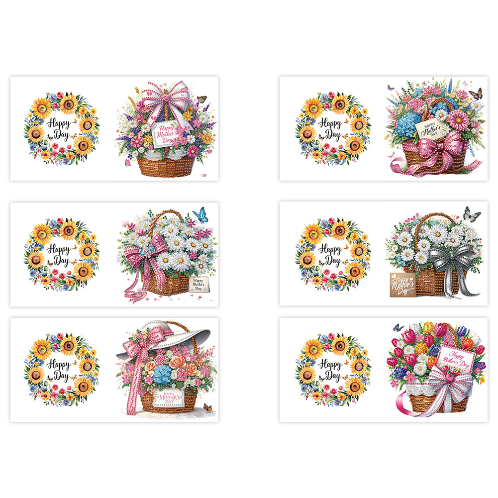 6pcs Diamond Painting Greeting Cards DIY Handmade Diamond Art Cards for Adults