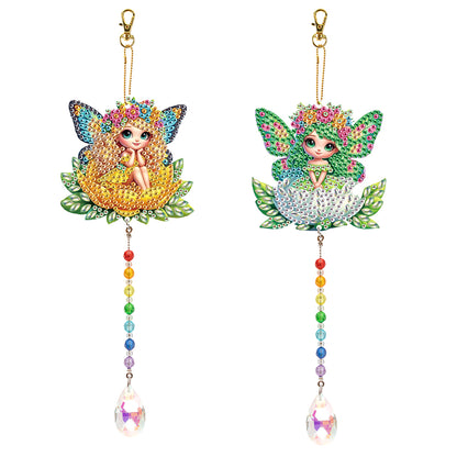 2Pcs 5D DIY Diamond Painting Sun Catcher Crystal Painting Ornaments for Adults