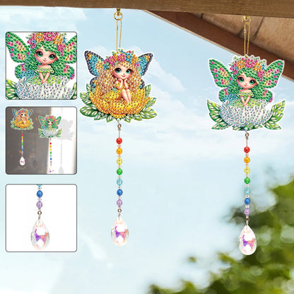 2Pcs 5D DIY Diamond Painting Sun Catcher Crystal Painting Ornaments for Adults