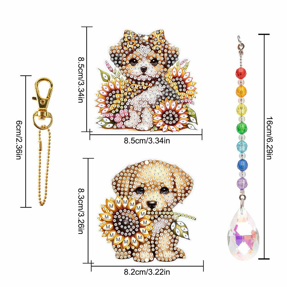 2Pcs 5D DIY Diamond Painting Sun Catcher Crystal Painting Ornaments for Adults