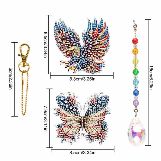 2Pcs 5D DIY Diamond Painting Sun Catcher Crystal Painting Ornaments for Adults