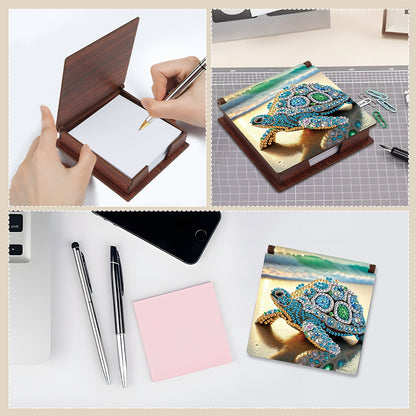 Animals Diamond Painting Notecard Box Gem Art Sticky Note Holder for Home Office