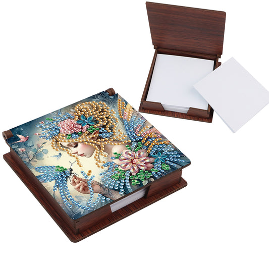 Animals Diamond Painting Notecard Box Gem Art Sticky Note Holder for Home Office