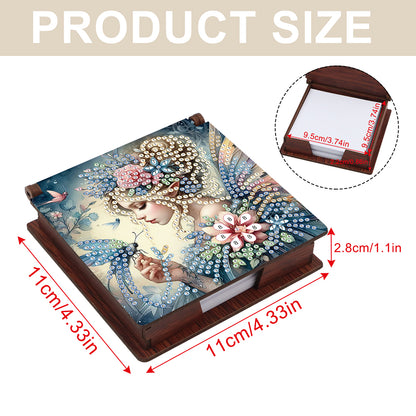 Animals Diamond Painting Notecard Box Gem Art Sticky Note Holder for Home Office