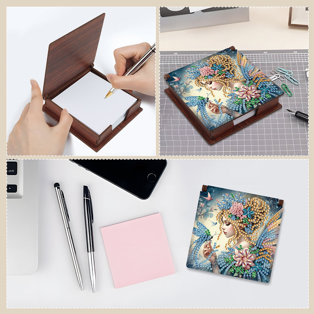 Animals Diamond Painting Notecard Box Gem Art Sticky Note Holder for Home Office