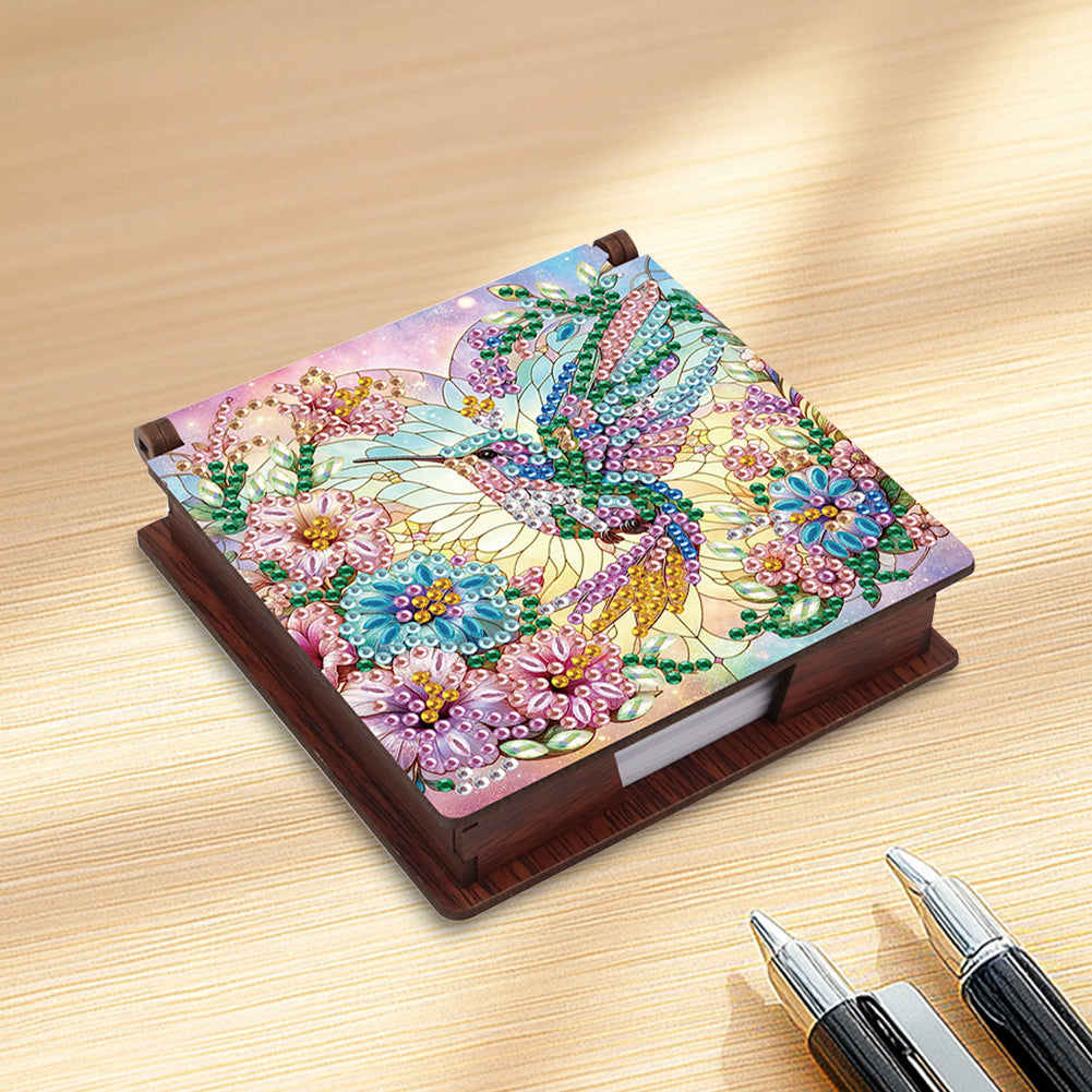 Animals Diamond Painting Notecard Box Gem Art Sticky Note Holder for Home Office