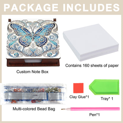 Animals Diamond Painting Notecard Box Gem Art Sticky Note Holder for Home Office