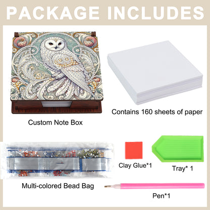 Animals Diamond Painting Notecard Box Gem Art Sticky Note Holder for Home Office