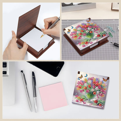Animals Diamond Painting Notecard Box Gem Art Sticky Note Holder for Home Office