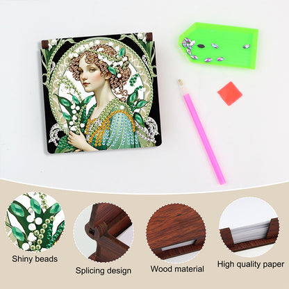 Animals Diamond Painting Notecard Box Gem Art Sticky Note Holder for Home Office