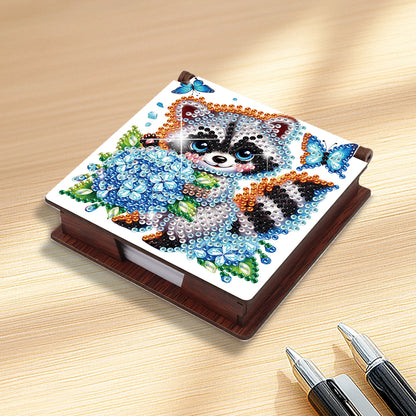 Animals Diamond Painting Notecard Box Gem Art Sticky Note Holder for Home Office