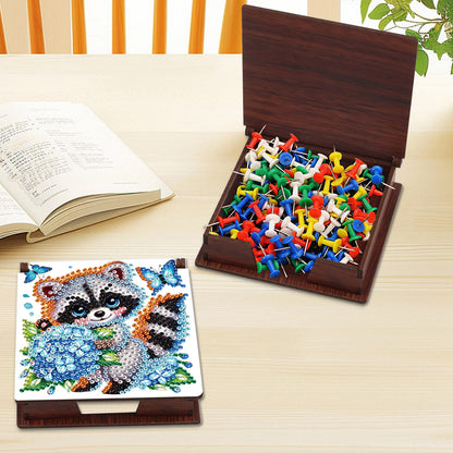 Animals Diamond Painting Notecard Box Gem Art Sticky Note Holder for Home Office
