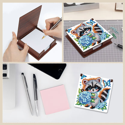 Animals Diamond Painting Notecard Box Gem Art Sticky Note Holder for Home Office