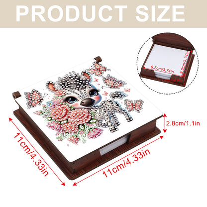 Animals Diamond Painting Notecard Box Gem Art Sticky Note Holder for Home Office