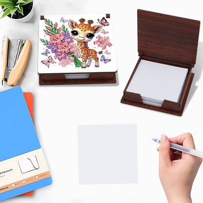 Animals Diamond Painting Notecard Box Gem Art Sticky Note Holder for Home Office