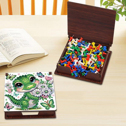 Animals Diamond Painting Notecard Box Gem Art Sticky Note Holder for Home Office