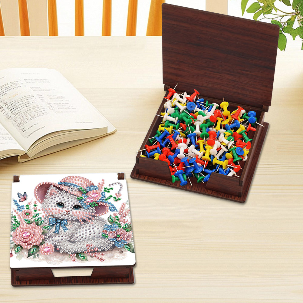 Animals Diamond Painting Notecard Box Gem Art Sticky Note Holder for Home Office