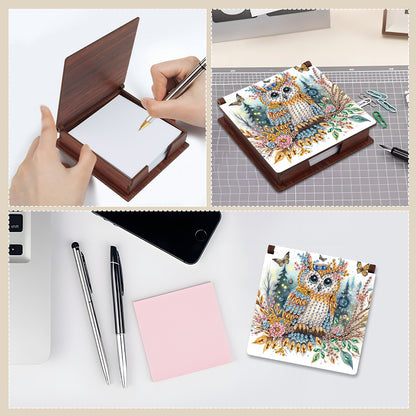 Animals Diamond Painting Notecard Box Gem Art Sticky Note Holder for Home Office