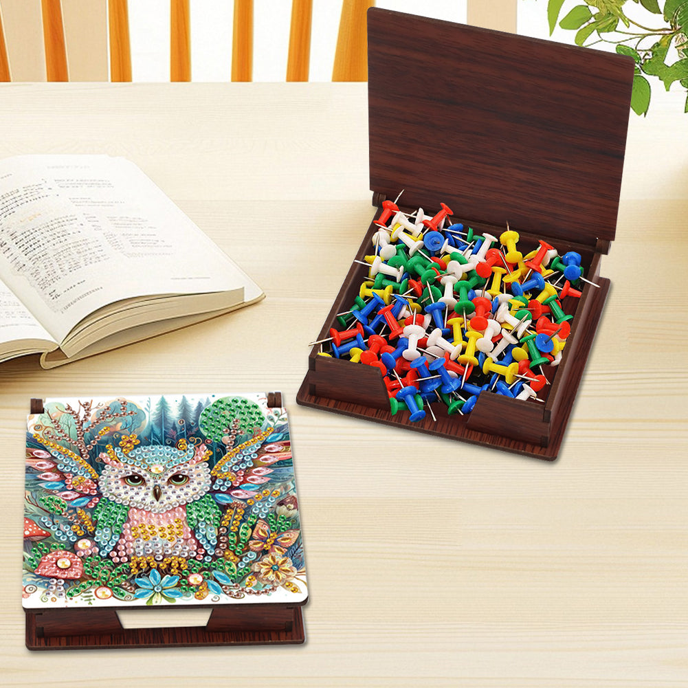 Animals Diamond Painting Notecard Box Gem Art Sticky Note Holder for Home Office
