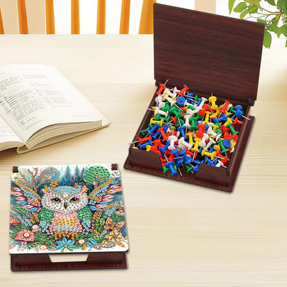 Animals Diamond Painting Notecard Box Gem Art Sticky Note Holder for Home Office