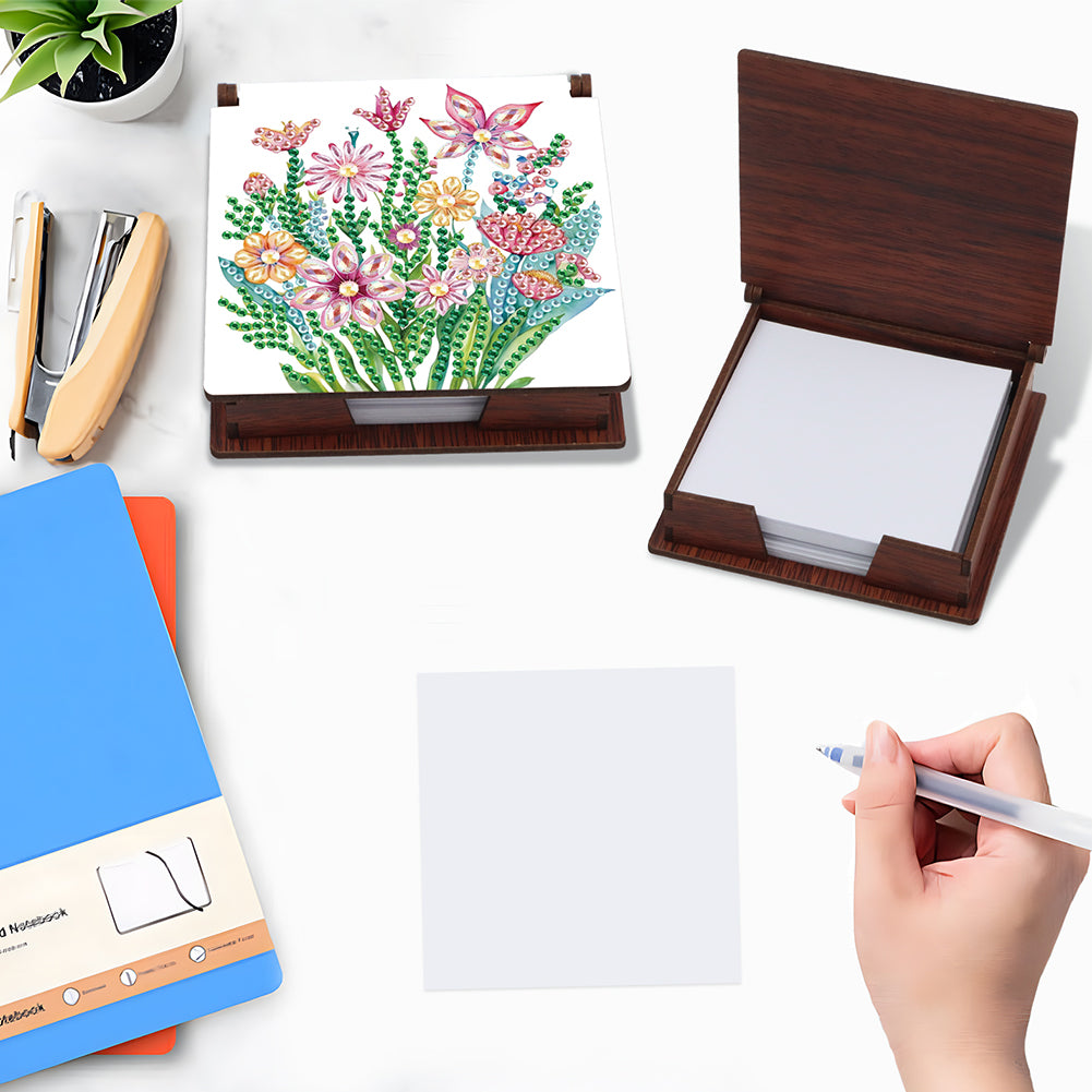 Animals Diamond Painting Notecard Box Gem Art Sticky Note Holder for Home Office