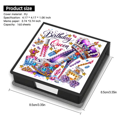 Animals Diamond Painting Notecard Box Gem Art Sticky Note Holder for Home Office
