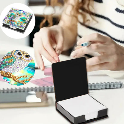 Animals Diamond Painting Notecard Box Gem Art Sticky Note Holder for Home Office