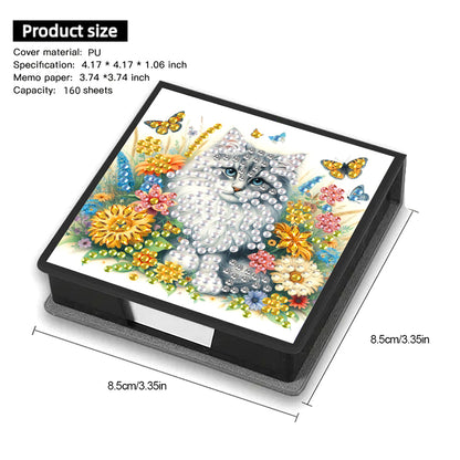 Animals Diamond Painting Notecard Box Gem Art Sticky Note Holder for Home Office