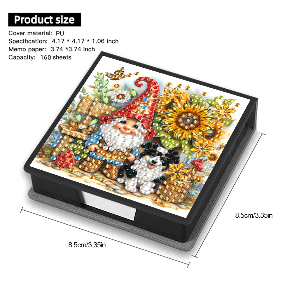 Animals Diamond Painting Notecard Box Gem Art Sticky Note Holder for Home Office