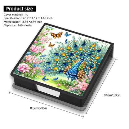 Animals Diamond Painting Notecard Box Gem Art Sticky Note Holder for Home Office